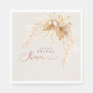 Boho-getrocknete Blume und Pampas-Gras-Brautparty Serviette