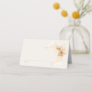 Boho getrocknete Blume und Pampas-Gras-Hochzeit Platzkarte