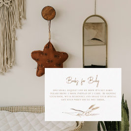 Boho getrocknete neutrale Blätter für Baby White Begleitkarte