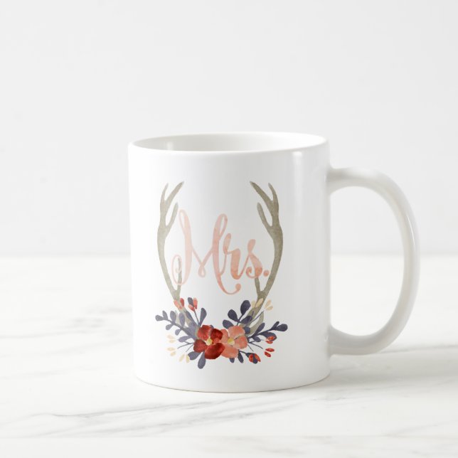 Boho Geweih-Frau Mug Tasse (Rechts)