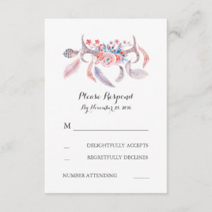 Boho-Geweih-Hochzeits-RSVP RSVP Karte