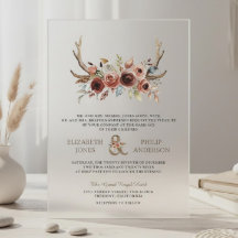 Boho Geweih Terrakotta Blumenhochzeit