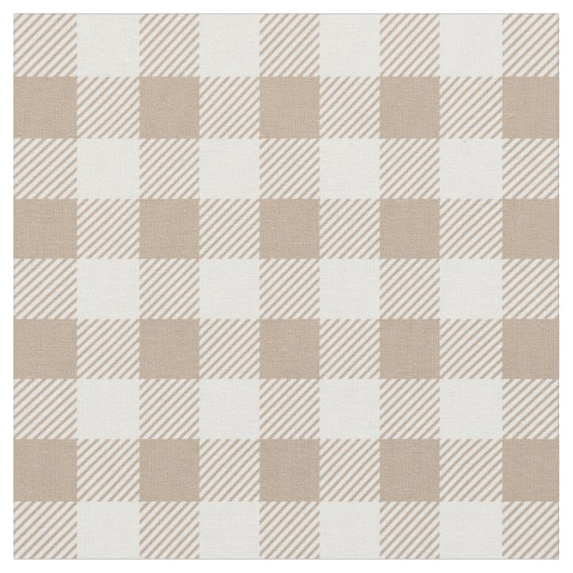 Boho-Gingham-Muster kariertes neutrales Muster Stoff (Nahaufnahme)