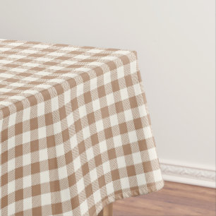 Boho-Gingham-Muster Karo kariert braun Tischdecke