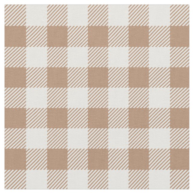 Boho-Gingham-Muster Karo-Muster braun-beige Stoff (Nahaufnahme)