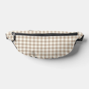 Boho-Gingham-Muster Karo neutral Bauchtasche