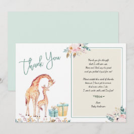 Boho Giraffe Baby Shower danke Ihnen Gedicht zur K Einladung