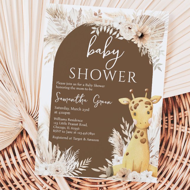Boho Giraffe Baby Shower Einladung (Von Creator hochgeladen)