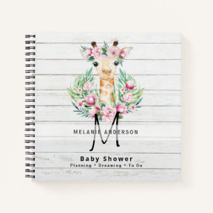 Boho GIRAFFE Baby Showplaner Notebook Journal Notizbuch