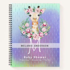 Boho GIRAFFE Baby Showplaner Notebook Journal Notizbuch