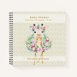 Boho GIRAFFE Baby Showplaner Notebook Journal Notizbuch