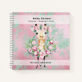 Boho GIRAFFE Baby Showplaner Notebook Journal Notizbuch