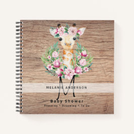 Boho GIRAFFE Baby Showplaner Notebook Journal Notizbuch