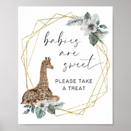 Boho Giraffe Babys sind süß Nehmen Sie eine Lecker Poster