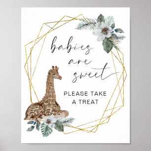 Boho Giraffe Babys sind süß Nehmen Sie eine Lecker Poster