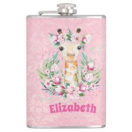 Boho Giraffe-Blume: Mädchen, Teens Geschenke Flachmann