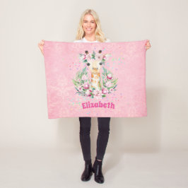 Boho Giraffe-Blume: Mädchen, Teens Geschenke Fleecedecke