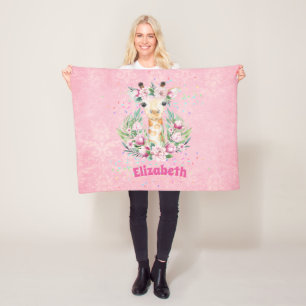 Boho Giraffe-Blume: Mädchen, Teens Geschenke Fleecedecke