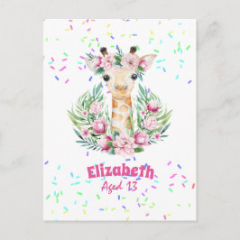 Boho Giraffe-Blume: Mädchen, Teens Geschenke Postkarte