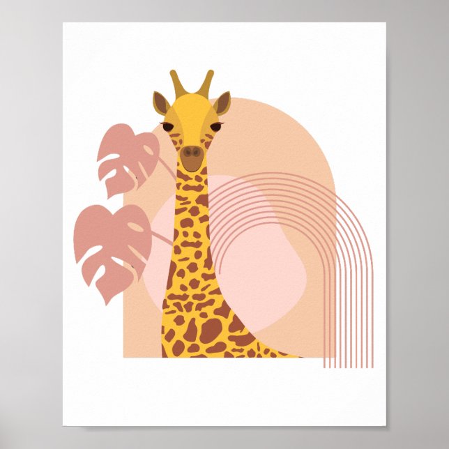 Boho Giraffe Jungle Pflanze Poster Wallfahrtskirch (Vorne)