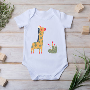Boho Giraffe print Baby Bodysuit Strampler