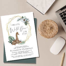 Boho Giraffe Watercolor Babydusche Einladung