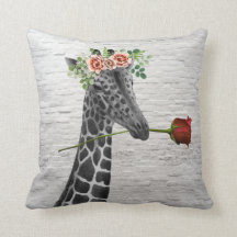 Boho Giraffen-Rosevalentine-Kissen