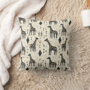 Boho-Giraffen-Stammesmuster Kissen