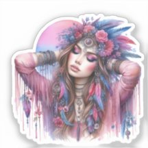 Boho Girl AI Kunst Boheme Mode