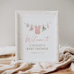 Boho Girl Baby Clothes Babydusche Begrüßungszeiche Poster