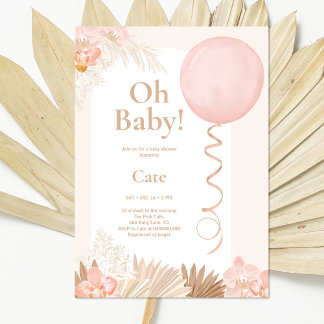 Boho Girl Baby Shower Einladung