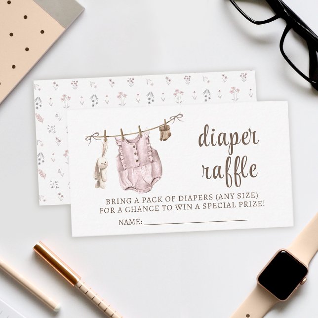 Boho Girl Bekleidung Windeln Tombola Babyduschkart Begleitkarte (Von Creator hochgeladen)