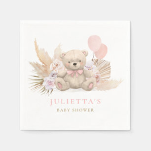 Boho Girl Teddy Bear Baby Shower Party Dekoratione Serviette