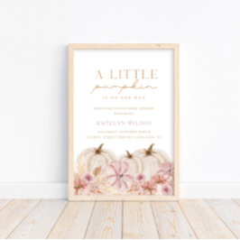 Boho Girls Pampas Grass Pumpkin Begrüßungszeichen Poster