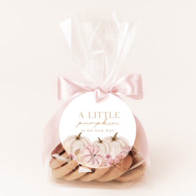 Boho Girls Pampas Grass Pumpkin Custom Circle Geschenkanhänger (Von Creator hochgeladen)