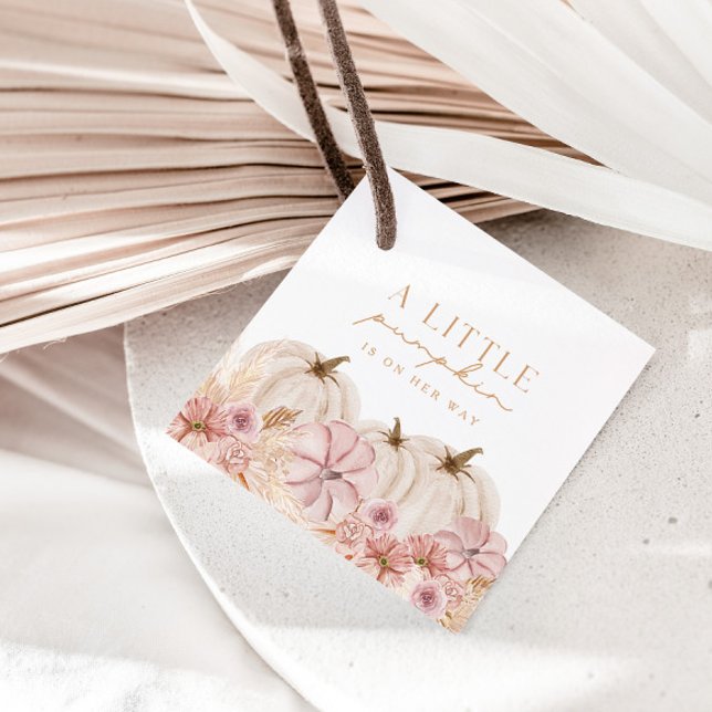 Boho Girls Pampas Grass Pumpkin Custom Geschenkanhänger (Von Creator hochgeladen)