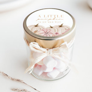 Boho Girls Pampas Grass Pumpkin Custom Runder Aufkleber