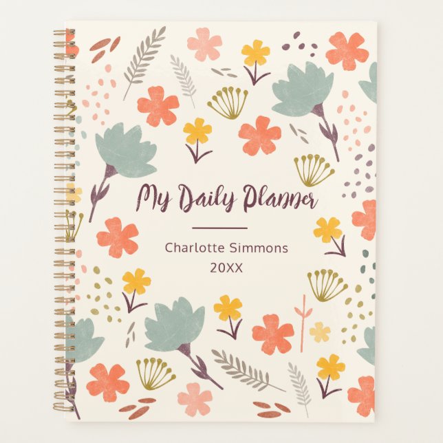 Boho Girly Personalisiert Daily Planer (Vorderseite)