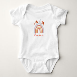 Boho Girly Rainbow mit Personalisiertem Namen Baby Strampler