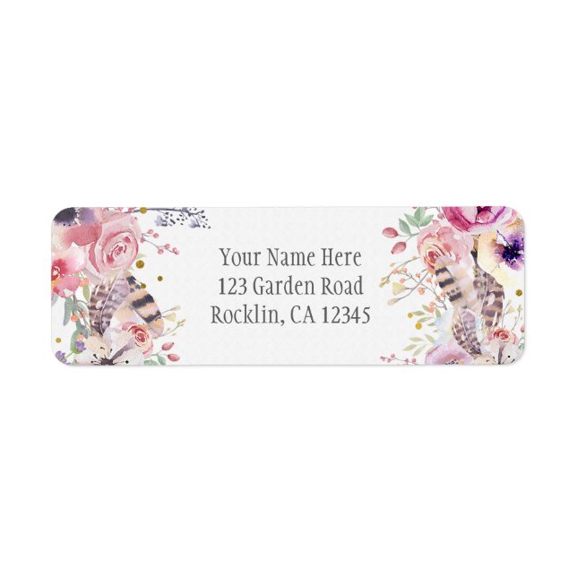 Boho Glam Blumen Geweihe & Federn Rustikal (Vorne)