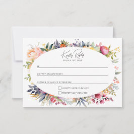 Boho glam wedding RSVP - Aquarellbäume