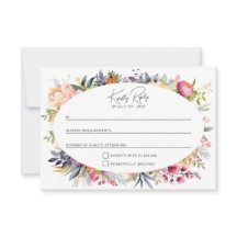 Boho glam wedding RSVP - Aquarellbäume