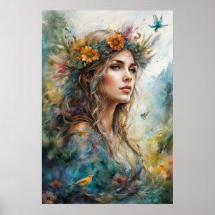 Boho Glamour Woman Poster