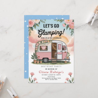 Boho-Glamping-Birthday-Party Einladung