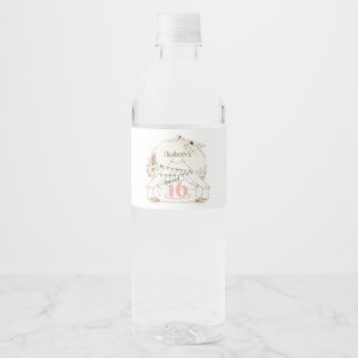 Boho Glamping Sweet 16 Birthday Water Flasche Etik Wasserflaschenetikett