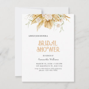 Boho Gold Floral Bridal Dusche Einladung Foil Inv