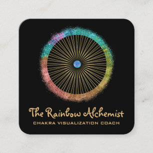 *~* Boho Gold Sacred Geometry Chakra Glitzer Quadratische Visitenkarte