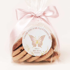 Boho Gold Schmetterling dankt Ihnen für das Floati Runder Aufkleber