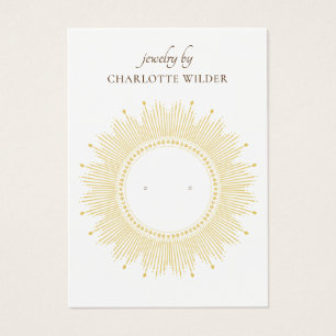 Boho Gold Sunburst Circle Earring Display Card