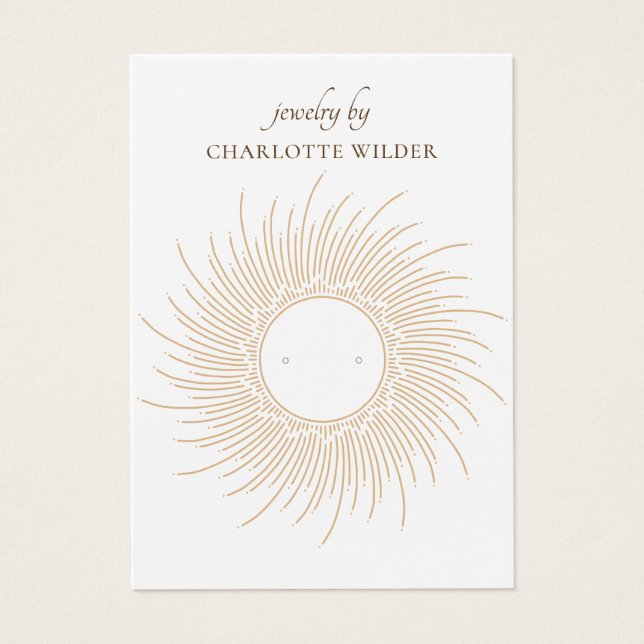 Boho Gold Sunburst Spiral Earring Display Card (Vorderseite)